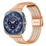 Correia de Aço Inoxidável xDfind com Fivela de Sete Contas, Para Samsung Galaxy Watch Ultra / Ultra 2025, Para Samsung Galaxy Watch8 / 8 Classic, Para Samsung Galaxy Watch 7 / 6 / 5 / FE