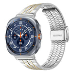 Correia de Aço Inoxidável xDfind com Fivela de Sete Contas, Para Samsung Galaxy Watch Ultra / Ultra 2025, Para Samsung Galaxy Watch8 / 8 Classic, Para Samsung Galaxy Watch 7 / 6 / 5 / FE