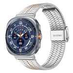 Correia de Aço Inoxidável xDfind com Fivela de Sete Contas, Para Samsung Galaxy Watch Ultra / Ultra 2025, Para Samsung Galaxy Watch8 / 8 Classic, Para Samsung Galaxy Watch 7 / 6 / 5 / FE