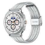 Correia de Aço Inoxidável xDfind com Fivela de Sete Contas, Para Samsung Galaxy Watch Ultra / Ultra 2025, Para Samsung Galaxy Watch8 / 8 Classic, Para Samsung Galaxy Watch 7 / 6 / 5 / FE