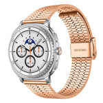 Correia de Aço Inoxidável xDfind com Fivela de Sete Contas, Para Samsung Galaxy Watch Ultra / Ultra 2025, Para Samsung Galaxy Watch8 / 8 Classic, Para Samsung Galaxy Watch 7 / 6 / 5 / FE