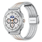 Correia de Aço Inoxidável xDfind com Fivela de Sete Contas, Para Samsung Galaxy Watch Ultra / Ultra 2025, Para Samsung Galaxy Watch8 / 8 Classic, Para Samsung Galaxy Watch 7 / 6 / 5 / FE