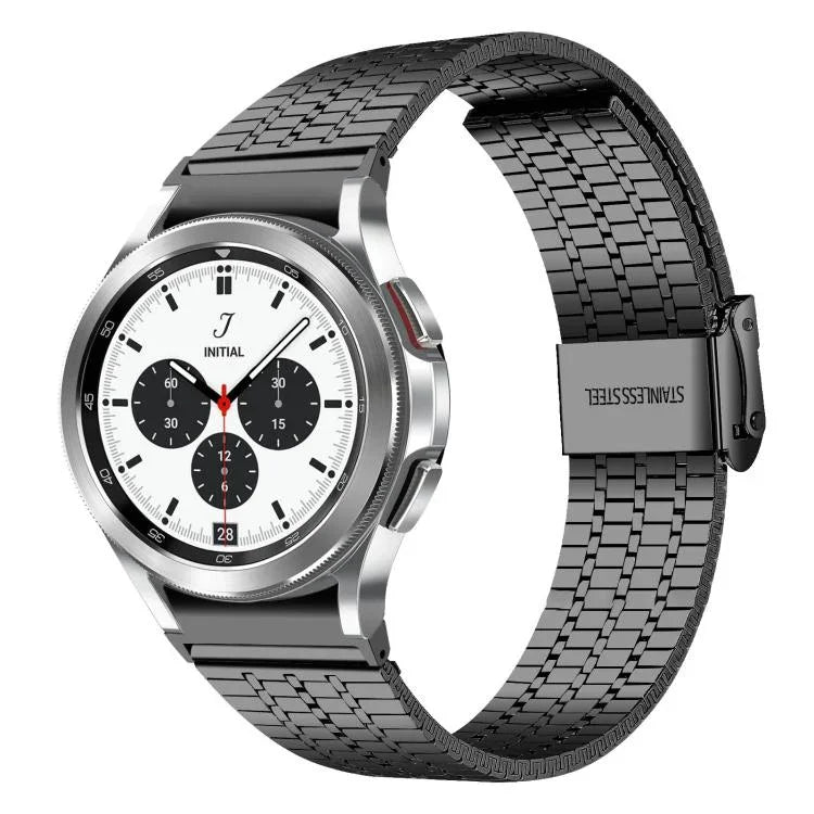 Correia de Aço Inoxidável xDfind com Fivela de Sete Contas, Para Samsung Galaxy Watch Ultra / Ultra 2025, Para Samsung Galaxy Watch8 / 8 Classic, Para Samsung Galaxy Watch 7 / 6 / 5 / FE