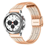 Correia de Aço Inoxidável xDfind com Fivela de Sete Contas, Para Samsung Galaxy Watch Ultra / Ultra 2025, Para Samsung Galaxy Watch8 / 8 Classic, Para Samsung Galaxy Watch 7 / 6 / 5 / FE