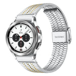 Correia de Aço Inoxidável xDfind com Fivela de Sete Contas, Para Samsung Galaxy Watch Ultra / Ultra 2025, Para Samsung Galaxy Watch8 / 8 Classic, Para Samsung Galaxy Watch 7 / 6 / 5 / FE