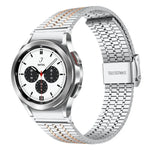 Correia de Aço Inoxidável xDfind com Fivela de Sete Contas, Para Samsung Galaxy Watch Ultra / Ultra 2025, Para Samsung Galaxy Watch8 / 8 Classic, Para Samsung Galaxy Watch 7 / 6 / 5 / FE