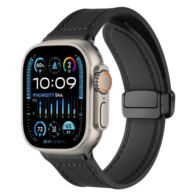 Pulseira de Relógio em Silicone com Padrão Crazy Horse e Fivela Magnética xDfind, Para Apple Watch 42 / 44 / 45 / 46 / 49mm, Para Apple Watch 38 / 40 / 41 / S10 42mm