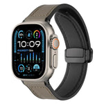Pulseira de Relógio em Silicone com Padrão Crazy Horse e Fivela Magnética xDfind, Para Apple Watch 42 / 44 / 45 / 46 / 49mm, Para Apple Watch 38 / 40 / 41 / S10 42mm