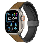Pulseira de Relógio em Silicone com Padrão Crazy Horse e Fivela Magnética xDfind, Para Apple Watch 42 / 44 / 45 / 46 / 49mm, Para Apple Watch 38 / 40 / 41 / S10 42mm