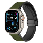 Pulseira de Relógio em Silicone com Padrão Crazy Horse e Fivela Magnética xDfind, Para Apple Watch 42 / 44 / 45 / 46 / 49mm, Para Apple Watch 38 / 40 / 41 / S10 42mm