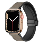 Pulseira de Relógio em Silicone com Padrão Crazy Horse e Fivela Magnética xDfind, Para Apple Watch 42 / 44 / 45 / 46 / 49mm, Para Apple Watch 38 / 40 / 41 / S10 42mm
