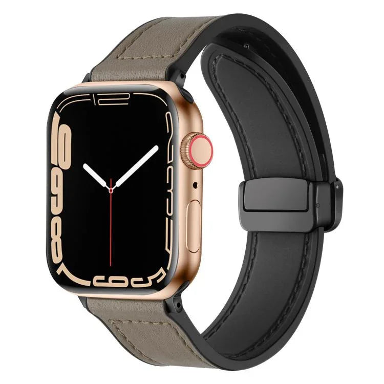 Pulseira de Relógio em Silicone com Padrão Crazy Horse e Fivela Magnética xDfind, Para Apple Watch 42 / 44 / 45 / 46 / 49mm, Para Apple Watch 38 / 40 / 41 / S10 42mm