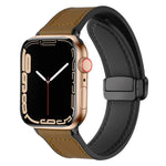 Pulseira de Relógio em Silicone com Padrão Crazy Horse e Fivela Magnética xDfind, Para Apple Watch 42 / 44 / 45 / 46 / 49mm, Para Apple Watch 38 / 40 / 41 / S10 42mm
