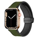 Pulseira de Relógio em Silicone com Padrão Crazy Horse e Fivela Magnética xDfind, Para Apple Watch 42 / 44 / 45 / 46 / 49mm, Para Apple Watch 38 / 40 / 41 / S10 42mm