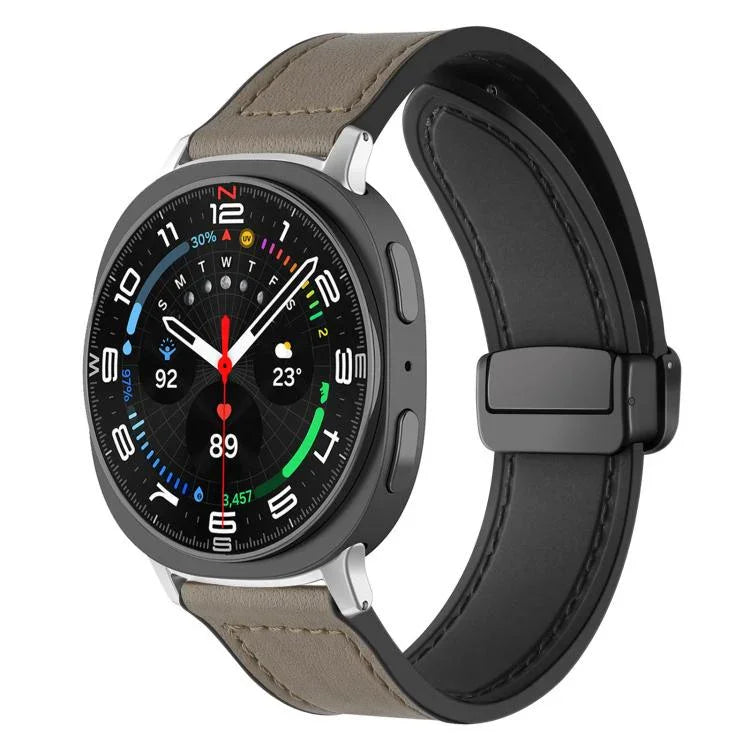 xDfind Crazy Horse Pattern Silicone Skin Magnetic Buckle Watch Band, For Samsung Galaxy Watch Ultra / Ultra 2025, For Samsung Galaxy Watch8 / 8 Classic