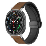 xDfind Crazy Horse Pattern Silicone Skin Magnetic Buckle Watch Band, For Samsung Galaxy Watch Ultra / Ultra 2025, For Samsung Galaxy Watch8 / 8 Classic