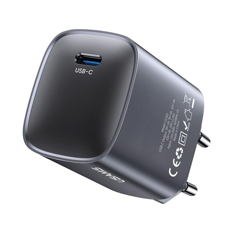 USAMS CC323 T66 Carregador Rápido GaN 45W USB-C / Type-C, Ficha UE, CC323