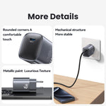 USAMS CC323 T66 Carregador Rápido GaN 45W USB-C / Type-C, Ficha UE, CC323