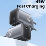 USAMS CC323 T66 Carregador Rápido GaN 45W USB-C / Type-C, Ficha UE, CC323