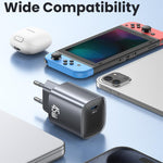 USAMS CC323 T66 Carregador Rápido GaN 45W USB-C / Type-C, Ficha UE, CC323