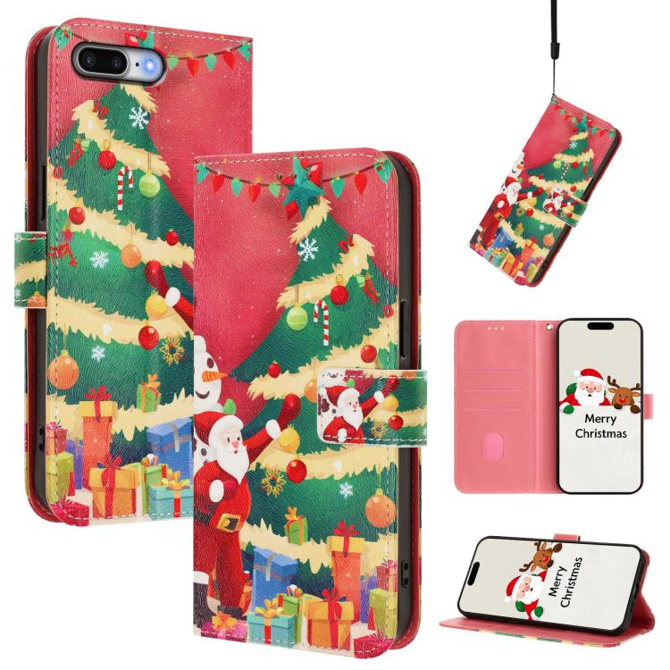 Christmas Series Buckle Leather Phone Case with Hand Strap, For iPhone 11 Pro Max, For iPhone 11, For iPhone 11 Pro, For iPhone XS / X, For iPhone XR, For iPhone XS Max, For iPhone 8 Plus / 7 Plus