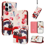 Capa de Couro com Fivela da Série de Natal e Alça de Mão, Para iPhone 17e / 16e, Para iPhone 17 Pro Max, Para iPhone 17 Pro, Para iPhone 17, Para iPhone Air, Para iPhone 16 Pro Max, Para iPhone 16 Pro, Para iPhone 16 Plus