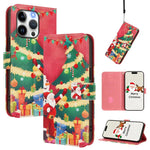 Capa de Couro com Fivela da Série de Natal e Alça de Mão, Para iPhone 17e / 16e, Para iPhone 17 Pro Max, Para iPhone 17 Pro, Para iPhone 17, Para iPhone Air, Para iPhone 16 Pro Max, Para iPhone 16 Pro, Para iPhone 16 Plus