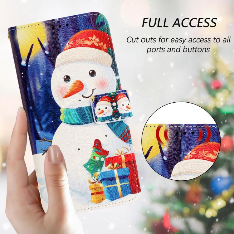 Capa de Couro com Fivela da Série de Natal e Alça de Mão, Para iPhone 17e / 16e, Para iPhone 17 Pro Max, Para iPhone 17 Pro, Para iPhone 17, Para iPhone Air, Para iPhone 16 Pro Max, Para iPhone 16 Pro, Para iPhone 16 Plus