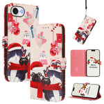 Capa de Couro com Fivela da Série de Natal e Alça de Mão, Para iPhone 17e / 16e, Para iPhone 17 Pro Max, Para iPhone 17 Pro, Para iPhone 17, Para iPhone Air, Para iPhone 16 Pro Max, Para iPhone 16 Pro, Para iPhone 16 Plus