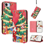 Capa de Couro com Fivela da Série de Natal e Alça de Mão, Para iPhone 17e / 16e, Para iPhone 17 Pro Max, Para iPhone 17 Pro, Para iPhone 17, Para iPhone Air, Para iPhone 16 Pro Max, Para iPhone 16 Pro, Para iPhone 16 Plus