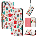 Capa de Couro com Fivela da Série de Natal e Alça de Mão, Para iPhone 17e / 16e, Para iPhone 17 Pro Max, Para iPhone 17 Pro, Para iPhone 17, Para iPhone Air, Para iPhone 16 Pro Max, Para iPhone 16 Pro, Para iPhone 16 Plus