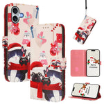 Capa de Couro com Fivela da Série de Natal e Alça de Mão, Para iPhone 17e / 16e, Para iPhone 17 Pro Max, Para iPhone 17 Pro, Para iPhone 17, Para iPhone Air, Para iPhone 16 Pro Max, Para iPhone 16 Pro, Para iPhone 16 Plus
