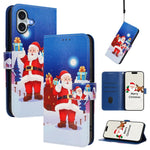 Capa de Couro com Fivela da Série de Natal e Alça de Mão, Para iPhone 17e / 16e, Para iPhone 17 Pro Max, Para iPhone 17 Pro, Para iPhone 17, Para iPhone Air, Para iPhone 16 Pro Max, Para iPhone 16 Pro, Para iPhone 16 Plus