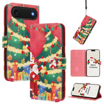 Capa de Couro com Fivela da Série de Natal e Alça de Mão, Para iPhone 17e / 16e, Para iPhone 17 Pro Max, Para iPhone 17 Pro, Para iPhone 17, Para iPhone Air, Para iPhone 16 Pro Max, Para iPhone 16 Pro, Para iPhone 16 Plus