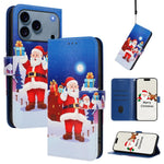 Capa de Couro com Fivela da Série de Natal e Alça de Mão, Para iPhone 17e / 16e, Para iPhone 17 Pro Max, Para iPhone 17 Pro, Para iPhone 17, Para iPhone Air, Para iPhone 16 Pro Max, Para iPhone 16 Pro, Para iPhone 16 Plus