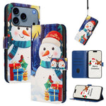 Capa de Couro com Fivela da Série de Natal e Alça de Mão, Para iPhone 17e / 16e, Para iPhone 17 Pro Max, Para iPhone 17 Pro, Para iPhone 17, Para iPhone Air, Para iPhone 16 Pro Max, Para iPhone 16 Pro, Para iPhone 16 Plus