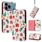 Capa de Couro com Fivela da Série de Natal e Alça de Mão, Para iPhone 17e / 16e, Para iPhone 17 Pro Max, Para iPhone 17 Pro, Para iPhone 17, Para iPhone Air, Para iPhone 16 Pro Max, Para iPhone 16 Pro, Para iPhone 16 Plus