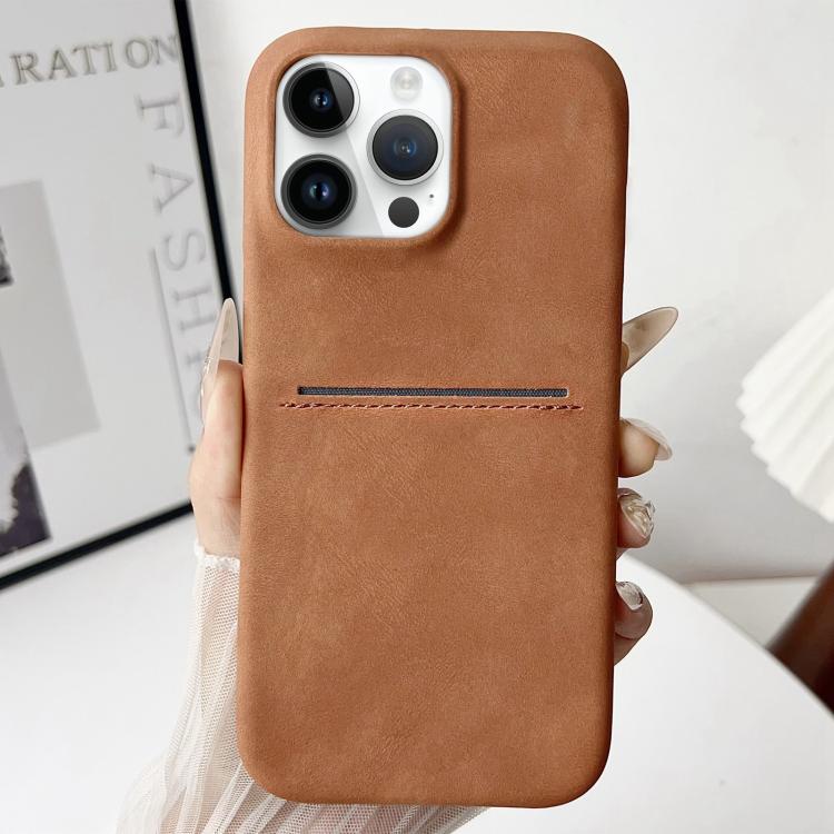 Capa de Telefone com Textura de Pele de Carneiro e Slot para Cartões, para iPhone 12 / 12 Pro, para iPhone 12 Pro Max