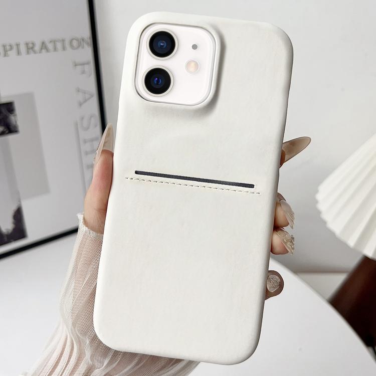 Capa de Telefone com Textura de Pele de Carneiro e Slot para Cartões, para iPhone 12 / 12 Pro, para iPhone 12 Pro Max