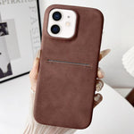 Capa de Telefone com Textura de Pele de Carneiro e Slot para Cartões, para iPhone 12 / 12 Pro, para iPhone 12 Pro Max