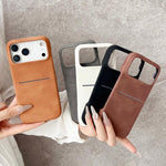 Capa de Telefone com Textura de Pele de Carneiro e Slot para Cartões, para iPhone 12 / 12 Pro, para iPhone 12 Pro Max