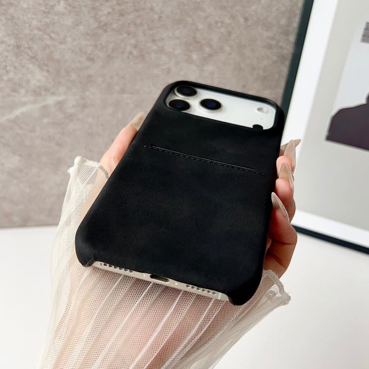 Capa de Telefone com Textura de Pele de Carneiro e Slot para Cartões, para iPhone 12 / 12 Pro, para iPhone 12 Pro Max