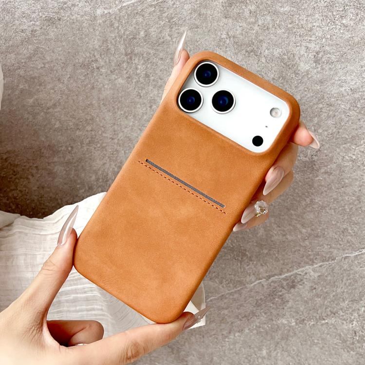 Capa de Telefone com Textura de Pele de Carneiro e Slot para Cartões, para iPhone 12 / 12 Pro, para iPhone 12 Pro Max