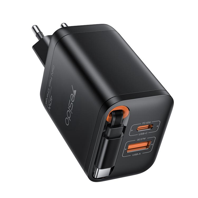 Carregador Rápido Yesido YC99 40W com Cabo Telescópico Type-C, YC99