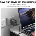 Yesido YC144C 65W Three-port Fast Charger with 1m Type-C Cable, YC144C