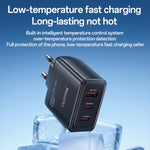 Yesido YC144C 65W Three-port Fast Charger with 1m Type-C Cable, YC144C