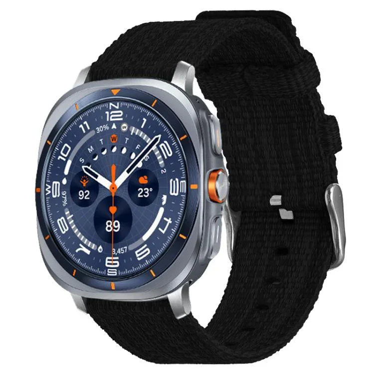 Pulseira de Relógio em Lona de Nylon, Para Samsung Galaxy Watch Ultra / Ultra 2025, Para Samsung Galaxy Watch8 / 8 Classic, Para Samsung Galaxy Watch 7 / 6 / 5 / FE, Para Samsung Galaxy Fit3