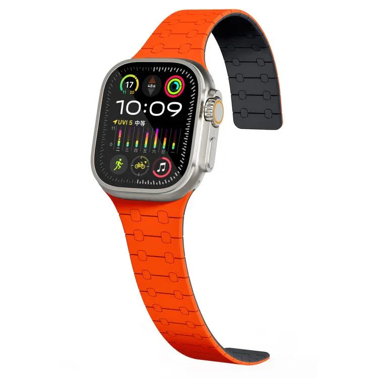 Pulseira de Relógio em Silicone com Cores Contrastantes e Fecho Magnético xDfind, Para Apple Watch 42 / 44 / 45 / 46 / 49mm, Para Apple Watch 38 / 40 / 41 / S10 42mm
