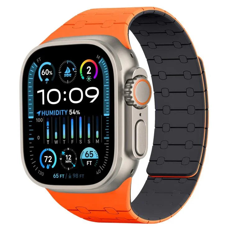 Pulseira de Relógio em Silicone com Cores Contrastantes e Fecho Magnético xDfind, Para Apple Watch 42 / 44 / 45 / 46 / 49mm, Para Apple Watch 38 / 40 / 41 / S10 42mm