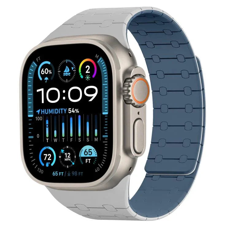 Pulseira de Relógio em Silicone com Cores Contrastantes e Fecho Magnético xDfind, Para Apple Watch 42 / 44 / 45 / 46 / 49mm, Para Apple Watch 38 / 40 / 41 / S10 42mm